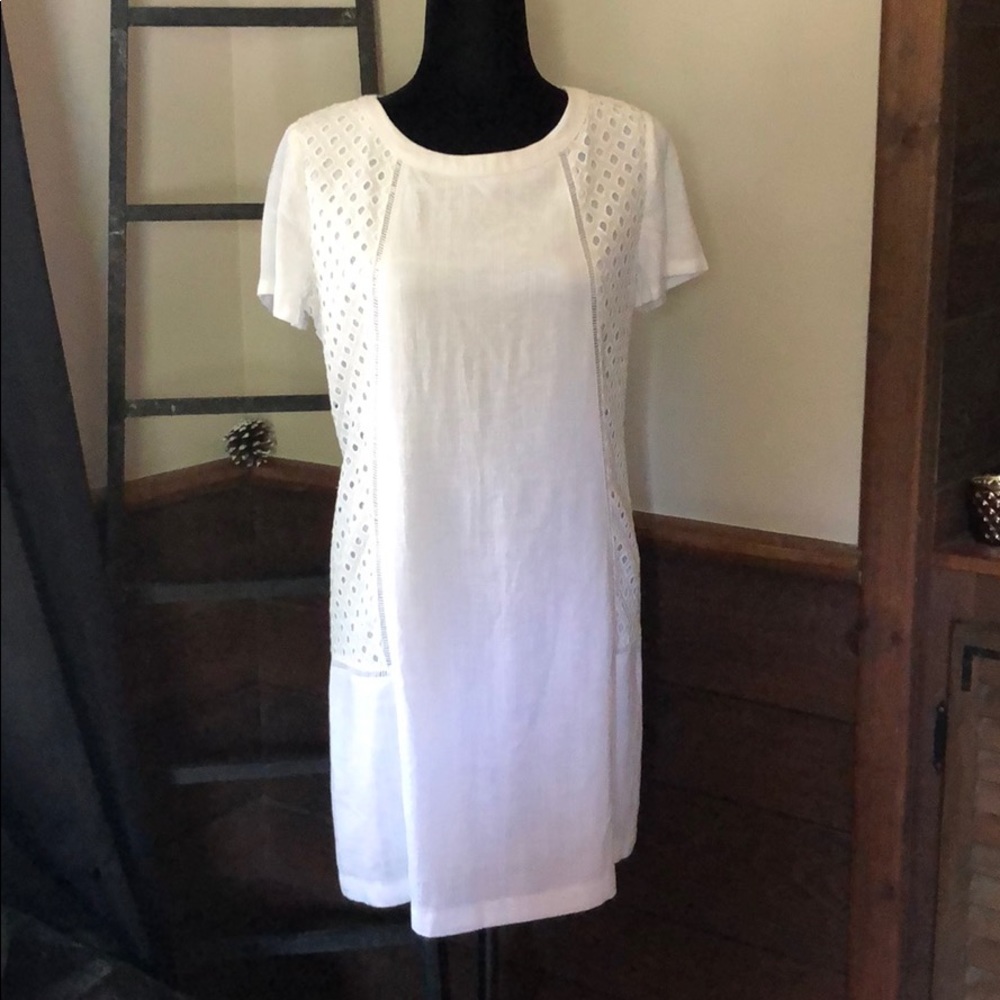 White linen dress